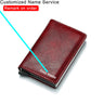 Customized Wallet 2024 Credit Card Holder Leather Blocking Rfid Wallet Men id bank card holder Anti thief Wallet Card Case Purse