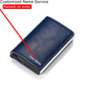 Customized Wallet 2024 Credit Card Holder Leather Blocking Rfid Wallet Men id bank card holder Anti thief Wallet Card Case Purse