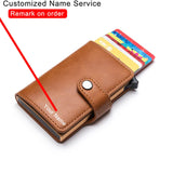 Customized Wallet 2024 Credit Card Holder Leather Blocking Rfid Wallet Men id bank card holder Anti thief Wallet Card Case Purse