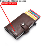 Customized Wallet 2024 Credit Card Holder Leather Blocking Rfid Wallet Men id bank card holder Anti thief Wallet Card Case Purse