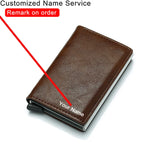 Customized Wallet 2024 Credit Card Holder Leather Blocking Rfid Wallet Men id bank card holder Anti thief Wallet Card Case Purse