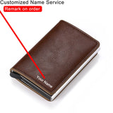 Customized Wallet 2024 Credit Card Holder Leather Blocking Rfid Wallet Men id bank card holder Anti thief Wallet Card Case Purse