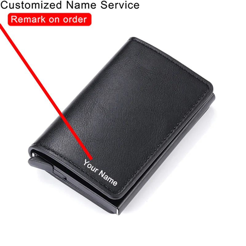 Customized Wallet 2024 Credit Card Holder Leather Blocking Rfid Wallet Men id bank card holder Anti thief Wallet Card Case Purse