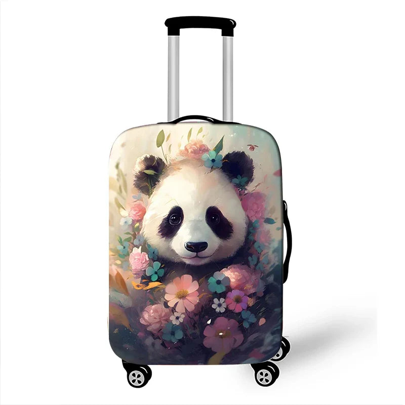 Cute Animal Tiger Rabbit Panda Pattern Luggage Cover for Travel Watercolor Suitcase Protective Cover Elastic Trolley Case Cover