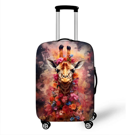 Cute Animal Tiger Rabbit Panda Pattern Luggage Cover for Travel Watercolor Suitcase Protective Cover Elastic Trolley Case Cover