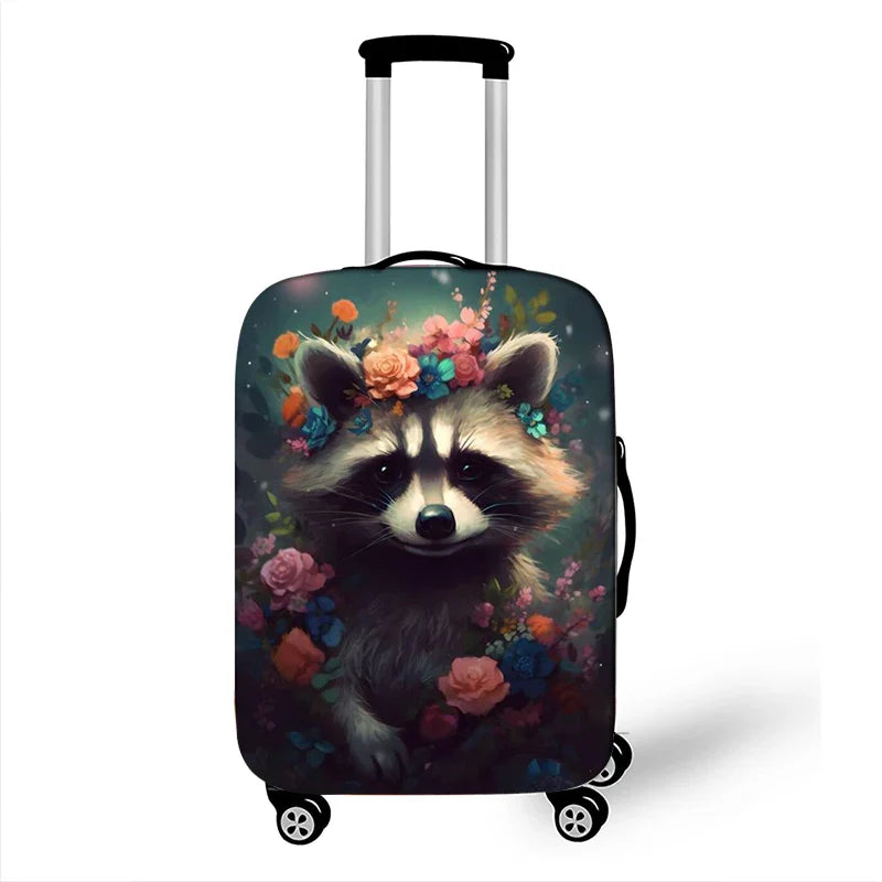 Cute Animal Tiger Rabbit Panda Pattern Luggage Cover for Travel Watercolor Suitcase Protective Cover Elastic Trolley Case Cover