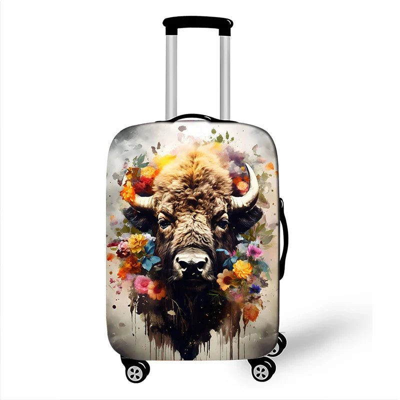Cute Animal Tiger Rabbit Panda Pattern Luggage Cover for Travel Watercolor Suitcase Protective Cover Elastic Trolley Case Cover