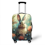 Cute Animal Tiger Rabbit Panda Pattern Luggage Cover for Travel Watercolor Suitcase Protective Cover Elastic Trolley Case Cover