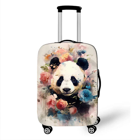 Cute Animal Tiger Rabbit Panda Pattern Luggage Cover for Travel Watercolor Suitcase Protective Cover Elastic Trolley Case Cover