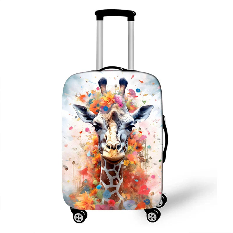 Cute Animal Tiger Rabbit Panda Pattern Luggage Cover for Travel Watercolor Suitcase Protective Cover Elastic Trolley Case Cover