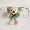 Cute Bear Baby Girl Shoulder Bags Straw Children Messenger Bag Kids Princess Mini Bow Handbag Crossbody Child Girls Coin Purse