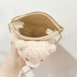 Cute Bear Baby Girl Shoulder Bags Straw Children Messenger Bag Kids Princess Mini Bow Handbag Crossbody Child Girls Coin Purse