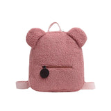 Cute Bear Plush Backpack Embroidered Name Autumn Winter Kids Outdoor Shoulder Bags Custom Personalized Children's Gift Bags