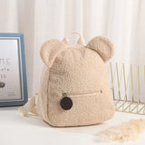 Cute Bear Plush Backpack Embroidered Name Autumn Winter Kids Outdoor Shoulder Bags Custom Personalized Children's Gift Bags