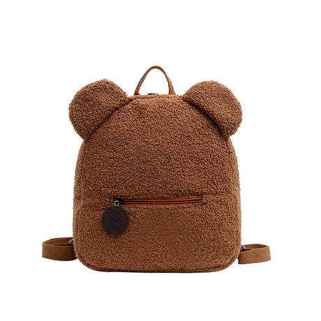 Cute Bear Plush Backpack Embroidered Name Autumn Winter Kids Outdoor Shoulder Bags Custom Personalized Children's Gift Bags