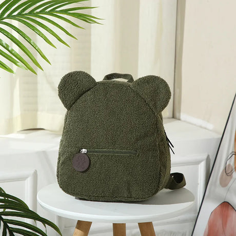 Cute Bear Plush Backpack Embroidered Name Autumn Winter Kids Outdoor Shoulder Bags Custom Personalized Children's Gift Bags