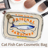 Cute Canned Sardines Style Bath Travel Bag Wash Bag Creative PU Handbag Cosmetic Bags Portable Makeup Bag Storage Bag for Travel