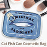 Cute Canned Sardines Style Bath Travel Bag Wash Bag Creative PU Handbag Cosmetic Bags Portable Makeup Bag Storage Bag for Travel