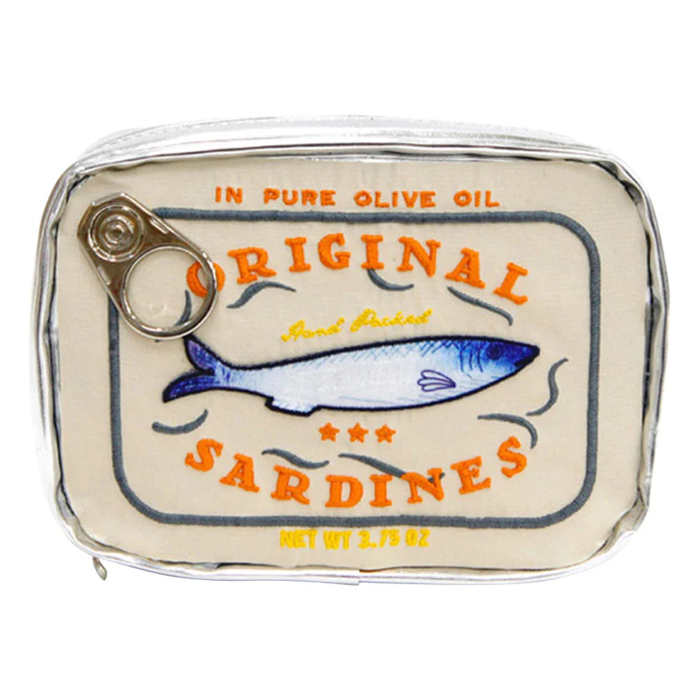 Cute Canned Sardines Style Bath Travel Bag Wash Bag Creative PU Handbag Cosmetic Bags Portable Makeup Bag Storage Bag for Travel