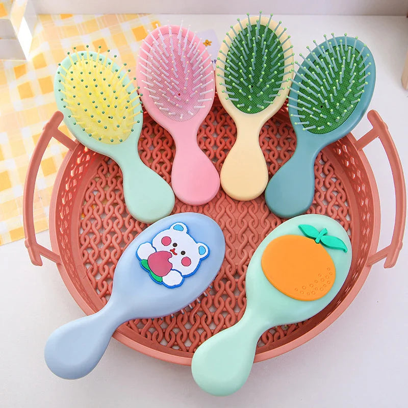 Cute Cartoon Air Cushion Anti-screw Hair Brush Comb Mini Portable Small Massage Untangling Hairbrush for Girls Things Care Tools