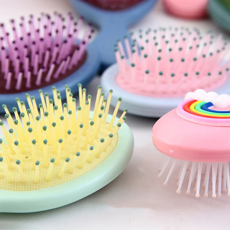 Cute Cartoon Air Cushion Anti-screw Hair Brush Comb Mini Portable Small Massage Untangling Hairbrush for Girls Things Care Tools