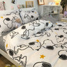 Cute Cartoon Snoopy Bedding Set Girls Boys Dorm Pillow Case Bed Sheet Pillow Case Student Single Double sheet quilt Quilt cover