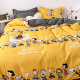 Cute Cartoon Snoopy Bedding Set Girls Boys Dorm Pillow Case Bed Sheet Pillow Case Student Single Double sheet quilt Quilt cover