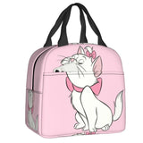 Cute Cat Portable Lunch Box Women Leakproof Kawaii Cartoon Kitten Cooler Thermal Food Insulated Lunch Bag Kids School Children