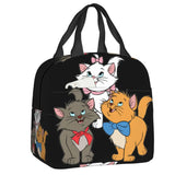 Cute Cat Portable Lunch Box Women Leakproof Kawaii Cartoon Kitten Cooler Thermal Food Insulated Lunch Bag Kids School Children