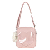 Cute Crossbody Bag PU Leather Square Shoulder Bags Women Heart Shaped Ita Bag