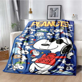 Cute S-Snoopy Cartoon 3D Printed Blanket Fashion Soft Cozy Living room Bedroom Sofa Bed Picnic Blanket Child Birthday Gift