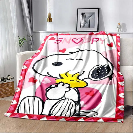 Cute S-Snoopy Cartoon 3D Printed Blanket Fashion Soft Cozy Living room Bedroom Sofa Bed Picnic Blanket Child Birthday Gift