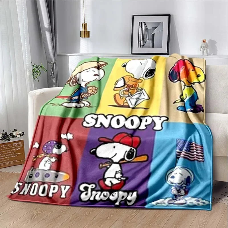 Cute S-Snoopy Cartoon 3D Printed Blanket Fashion Soft Cozy Living room Bedroom Sofa Bed Picnic Blanket Child Birthday Gift