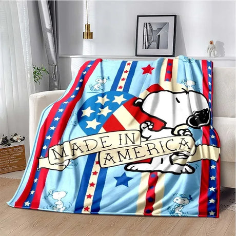 Cute S-Snoopy Cartoon 3D Printed Blanket Fashion Soft Cozy Living room Bedroom Sofa Bed Picnic Blanket Child Birthday Gift