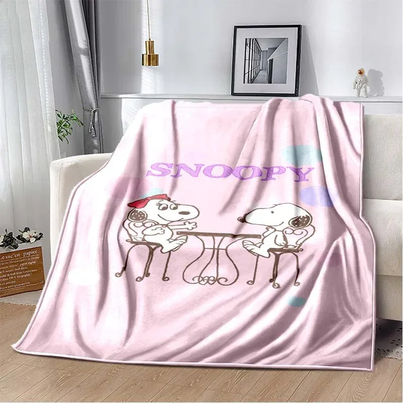 Cute S-Snoopy Cartoon 3D Printed Blanket Fashion Soft Cozy Living room Bedroom Sofa Bed Picnic Blanket Child Birthday Gift