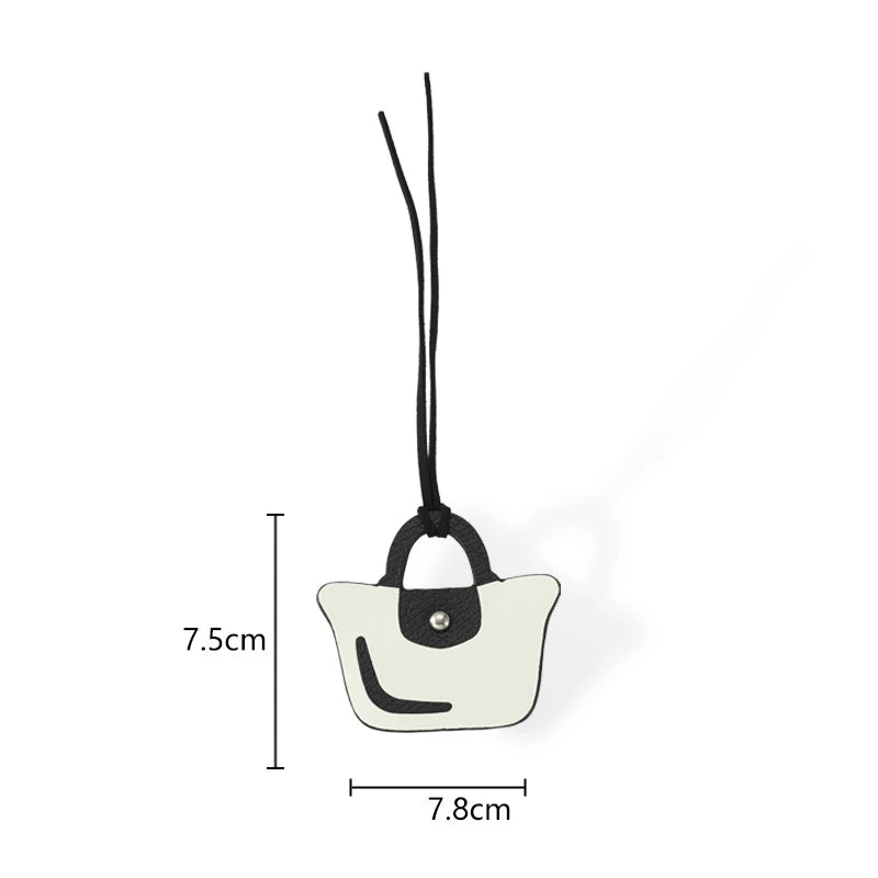 Cute Small Bag of Cowhide Pendant Cute Mini Pendant for Longchamp Mini Bag Accessories