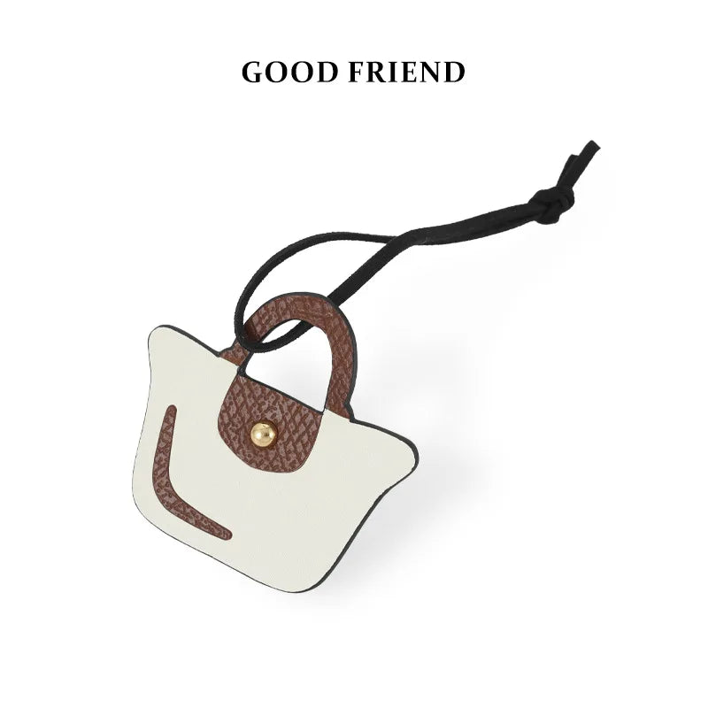 Cute Small Bag of Cowhide Pendant Cute Mini Pendant for Longchamp Mini Bag Accessories