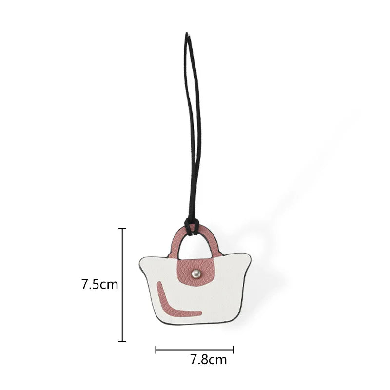 Cute Small Bag of Cowhide Pendant Cute Mini Pendant for Longchamp Mini Bag Accessories