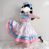 Cute pink maid uniform set Role playing Role playing Japanese soft girl maid dress pure