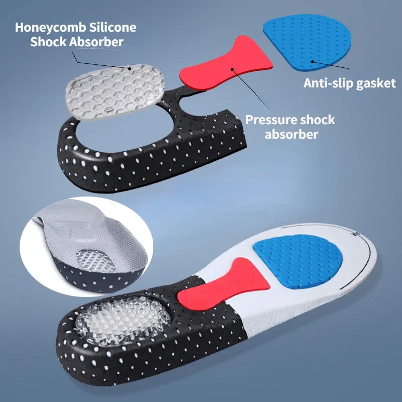 Cuttable Silicone Insoles for Shoe Men Women Orthotic Arch Support Sport Shoe Pad Soft Running Insert Cushion Memory Foam Insole