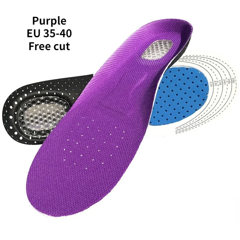 Cuttable Silicone Insoles for Shoe Men Women Orthotic Arch Support Sport Shoe Pad Soft Running Insert Cushion Memory Foam Insole