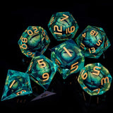 D&D Liquid Flow Core Dice & Liquid Activity Eye & Ring Sharp Edge D and D  Dungeon and Dragon Pathfinder Role Playing Games Dice