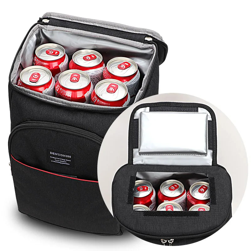 DENUONISS 20L Can Cooler Bag With Corkscrew 100% Leakproof Beer Cool Backpack Outdoor Picnic Thermal Refrigerator Bag Fridge Bag