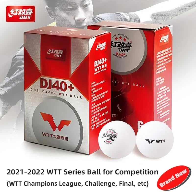 DHS DJ40+ Ping Pong Balls 3 Stars Professional Table Tennis Balls ABS New Material for Olympic Standard