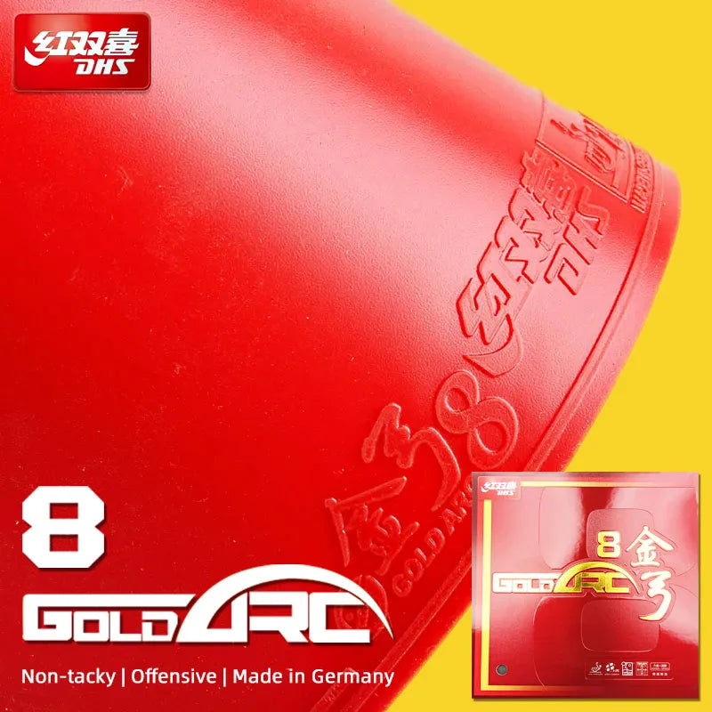 DHS Gold Arc 8 Table Tennis Rubber Non-tacky Yellow Cake Sponge GoldArc 8 Ping Pong Rubber Professional Made In Germany