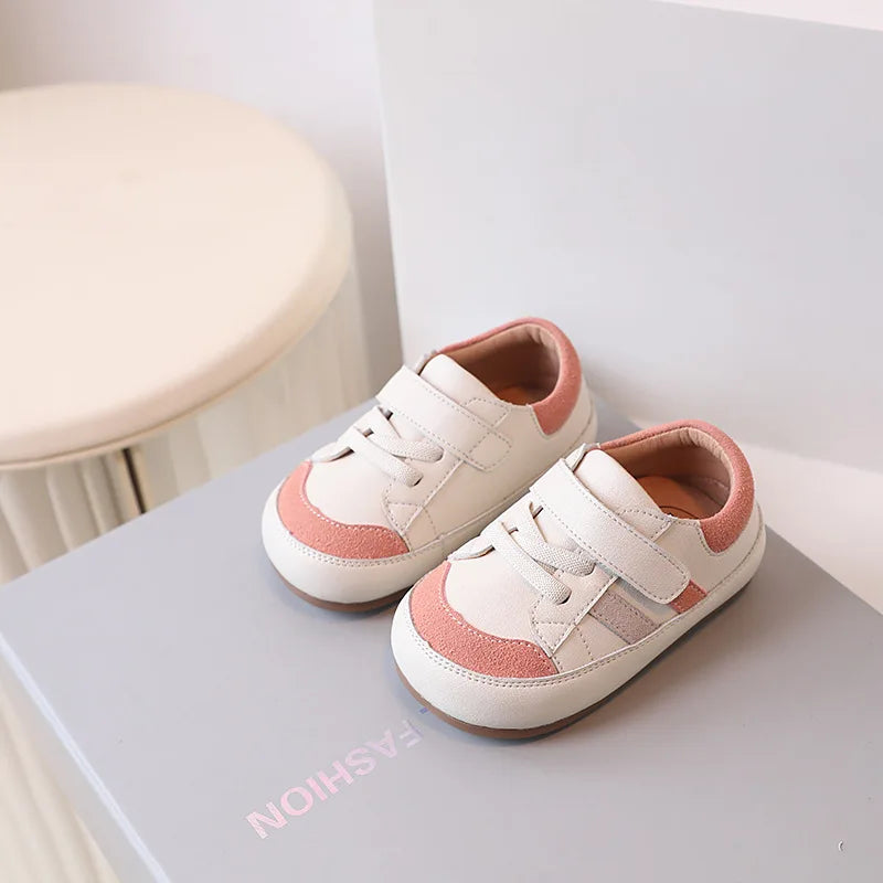 DIMI 2023 Spring/Autumn Baby Toddler Shoes Soft Breathable Microfiber Leather Infant Sneakers 0-3 Year Flat Walker Shoes