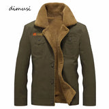 DIMUSI Winter Jacket Mens Military Fleece Warm Coats Male Fur Collar Army Tactical Aviator Jacket Jaqueta Masculina Clothing