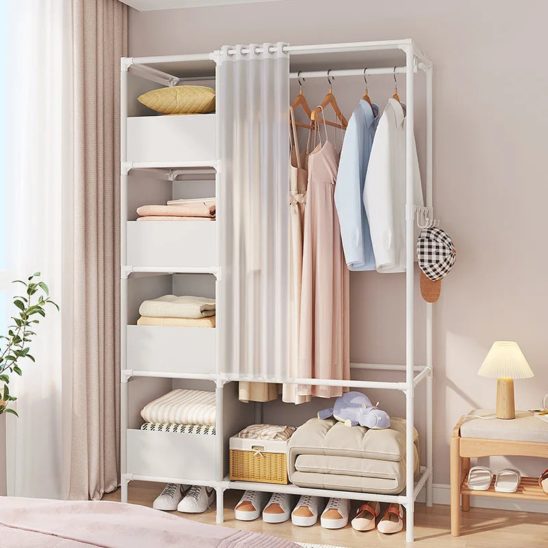 DIY Assembly Wardrobe Household Hanging Clothes Racks Bedroom Storage Wardrobe Simple Dormitories Room Clothes Storage Wardrobe