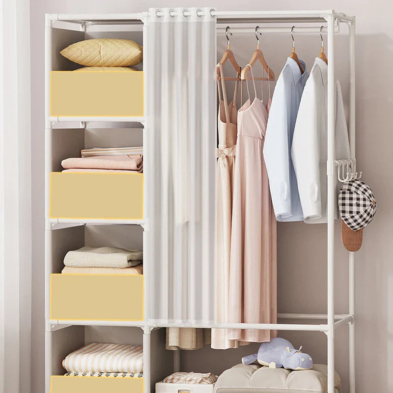 DIY Assembly Wardrobe Household Hanging Clothes Racks Bedroom Storage Wardrobe Simple Dormitories Room Clothes Storage Wardrobe