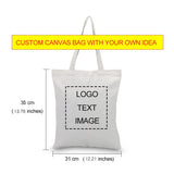 DIY Custom Canvas Bag Printed Logo Shopping Bag Leisure Fashion Women's Single Shoulder Bags Print Own Design Logo